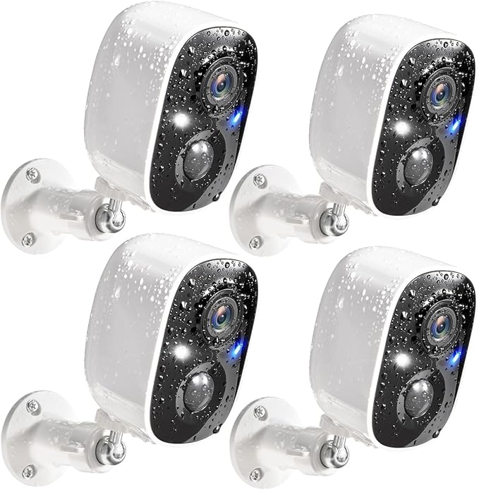 GMK Security Cameras Wireless Outdoor 4 Pack, 2K Battery Powered Cameras by GMK