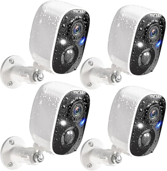 GMK Security Cameras Wireless Outdoor 4 Pack, 2K Battery Powered Cameras by GMK