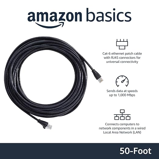 Amazon Basics RJ45 Cat-6 Ethernet Patch Internet Cable, 1Gbps Transfer Speed - Image 2