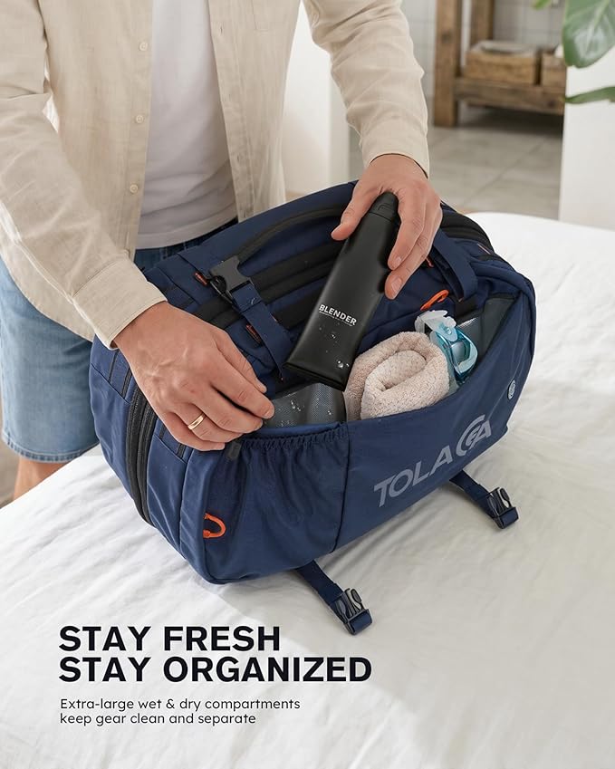 Tolaccea Travel Backpack for Men Women, 40L-50L Carry On Backpack - Image 3