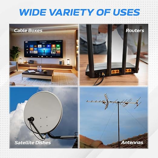 Cables Direct Online Pack of 5 x Coaxial Cables 75FT Black Coax RG6 Male F Type - Image 5