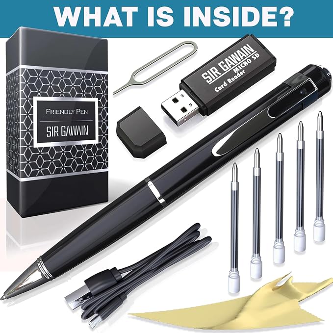 SIRGAWAIN Premium Body Camera Pen — Full HD 1080p Video & Photos, Motion - Image 6