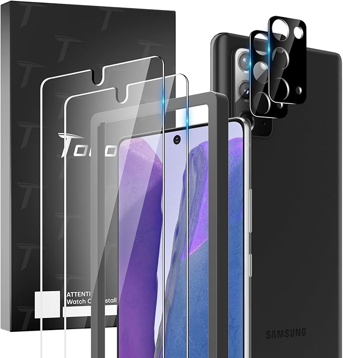 TOCOL 4 Pack fit for Samsung Galaxy Note 20 5G- 2 Pack Tempered Glass Screen by TOCOL