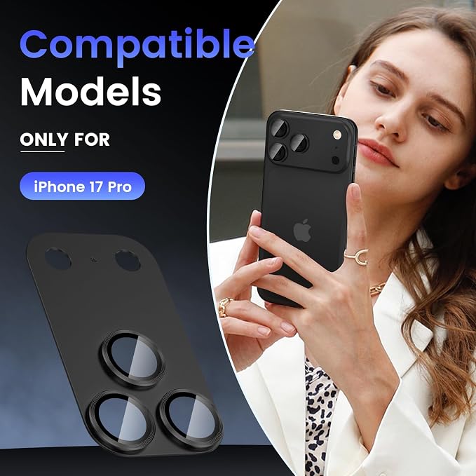 Tensea for iPhone 17 Pro Camera Lens Protector, Metal Aluminum Alloy Tempered - Image 2