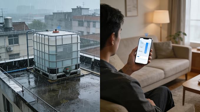 Ultrasonic Level Sensor with 2.4G WiFi, Non-Contact Liquid & Solid Level Monitor - Image 8