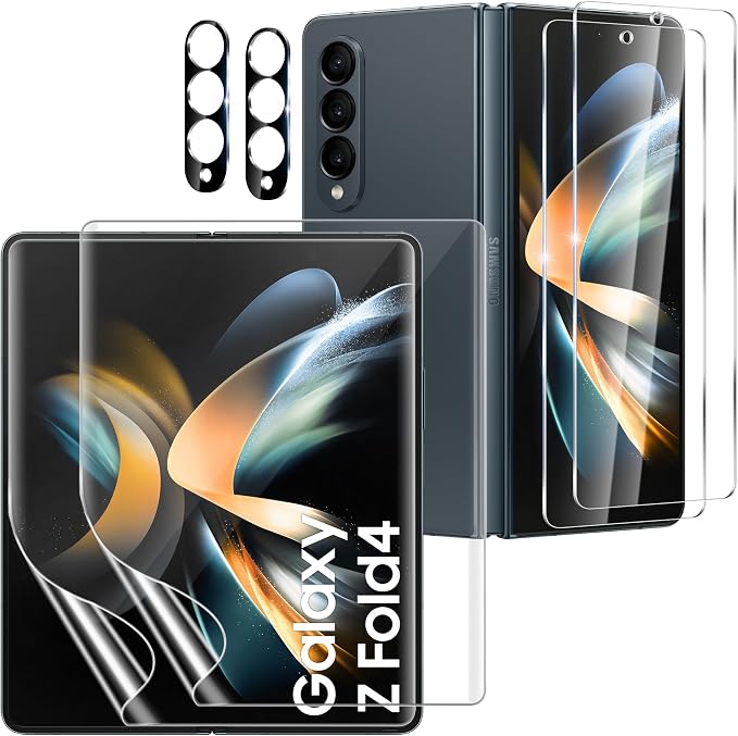 6 Pack for Samsung Galaxy Z Fold 4 Screen Protector, 2 Pac Inside Soft Film + 2 by JavoYion