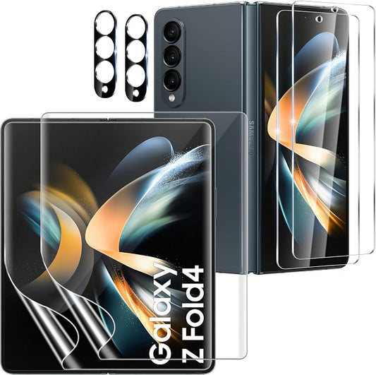 6 Pack for Samsung Galaxy Z Fold 4 Screen Protector, 2 Pac Inside Soft Film + 2 by JavoYion