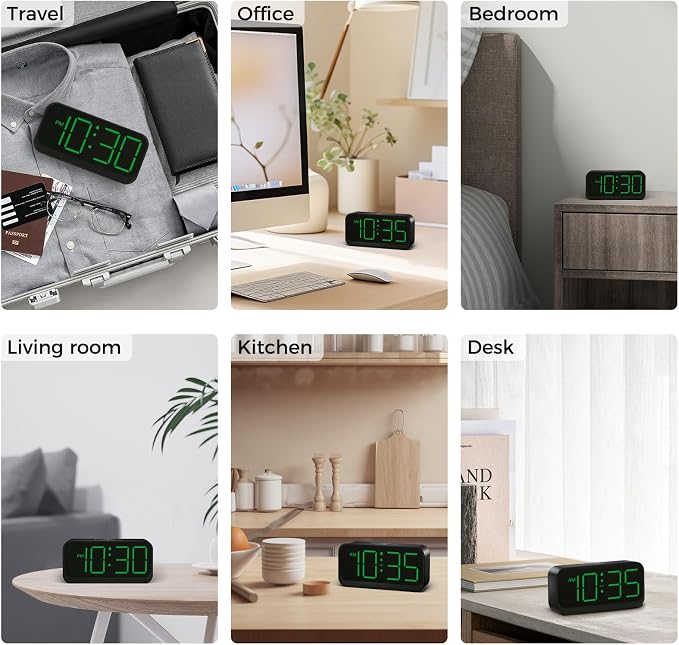 Acedeck Battery Operated Digital Clock: Cordless Small Alarm Clock - Image 7