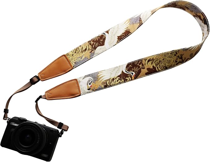 Original Design Personalized Adjustable Camera Strap Chrysanthemum & Crane in by Unknown