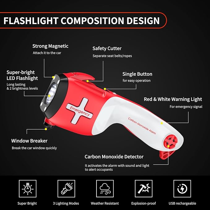 6-in-1 Multifunctional Emergency Tool, Flashlight - Image 7
