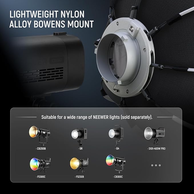 NEEWER Octagonal Softbox Kit, 17.7" Parabolic Soft Box - Image 6