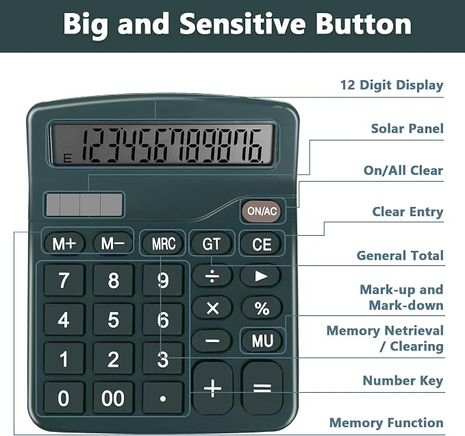 Dark Green Desktop Calculator - Image 6