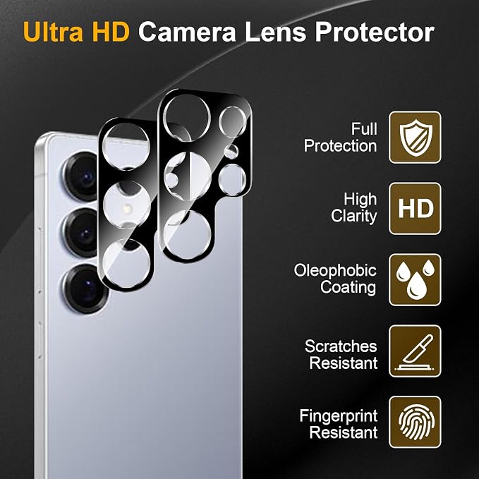 3 Pack Camera Lens Protector for Samsung Galaxy S25 Ultra, Tempered Glass - Image 5
