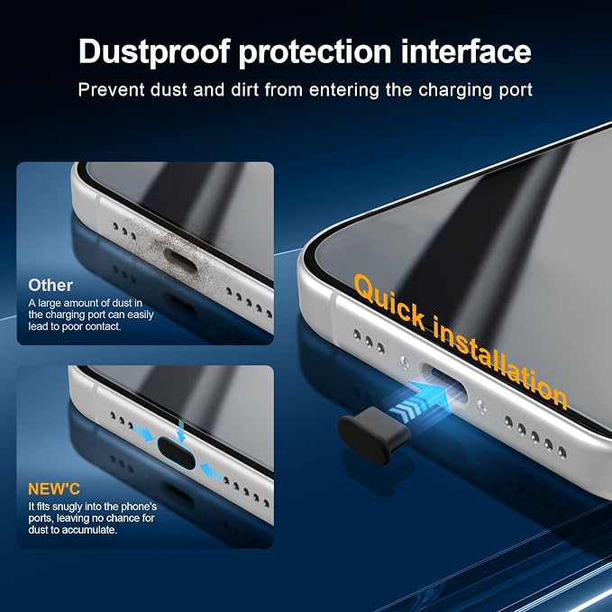 NEW'C 3x Privacy for iPhone 16 Screen Protector+ 3x Camera Lens Protector - Image 4