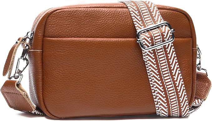 Small Crossbody Bags for Women Genuine Leather, Guitar Strap Shoulder Handbag by Utenwat