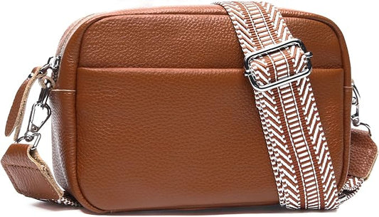 Small Crossbody Bags for Women Genuine Leather, Guitar Strap Shoulder Handbag by Utenwat