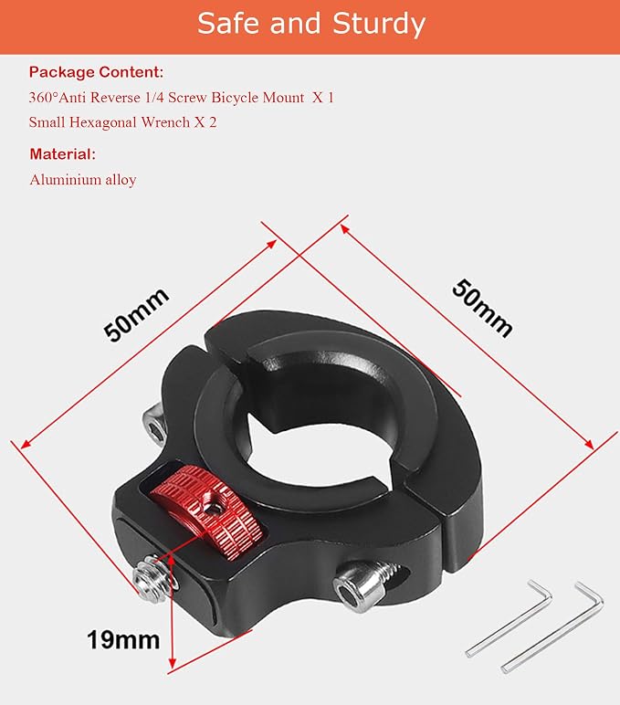 Niewalda Aluminum Bike/Motorcycle Handlebar Mount - Image 2