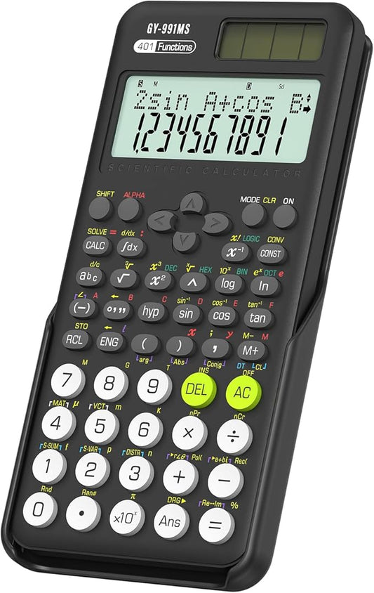 Scientific Calculator School Supplies, ROATEE 991MS 401 Functions 2-Line by ROATEE