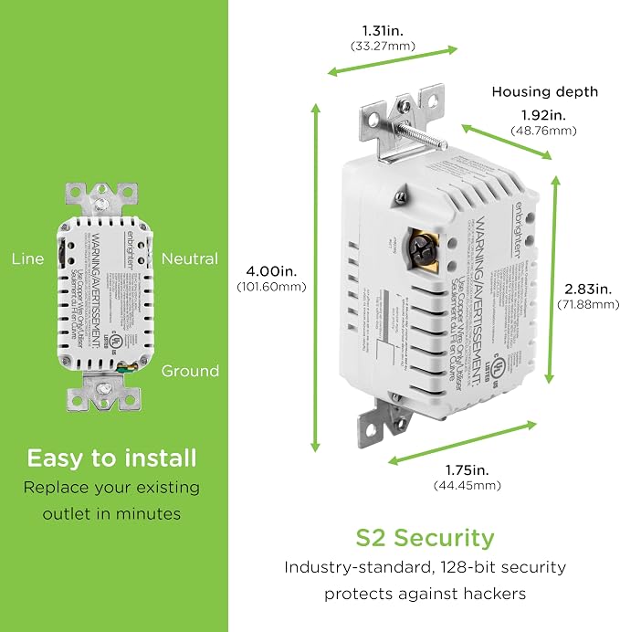 Enbrighten Z-Wave Plus Smart Receptacle, Works - Image 2