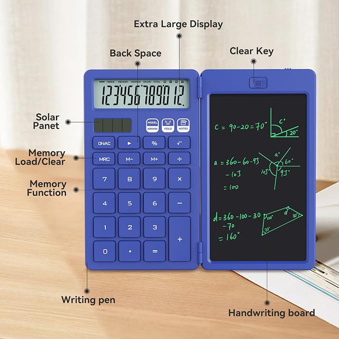 Desk Calculator with Erasable LCD Notepad Calculators ROATEE Desktop Basic - Image 3