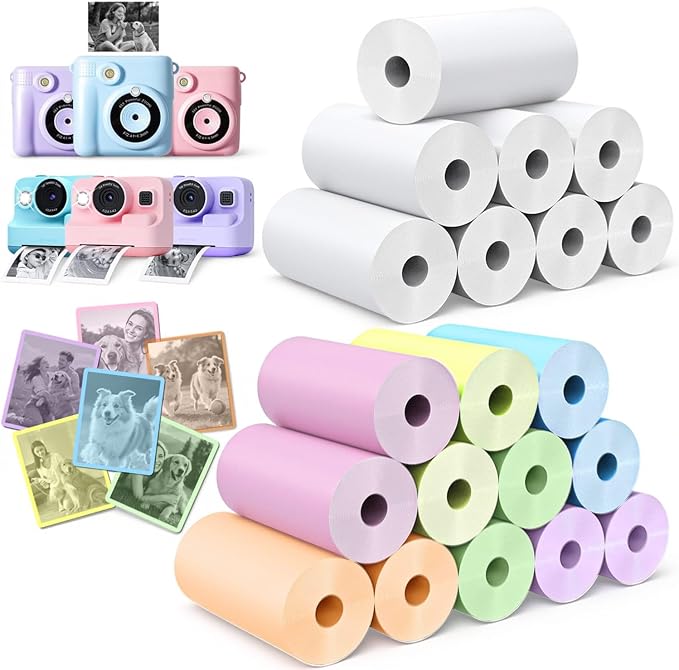 20 Rolls Instant Camera Refill Print Paper, HD Kidizoom Print Camera Paper by Affheny