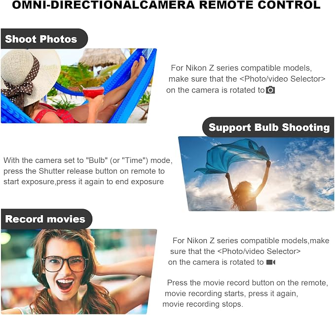 for Nikon Cameras Rechargeable Wireless Remote Control, Shutter Release - Image 3