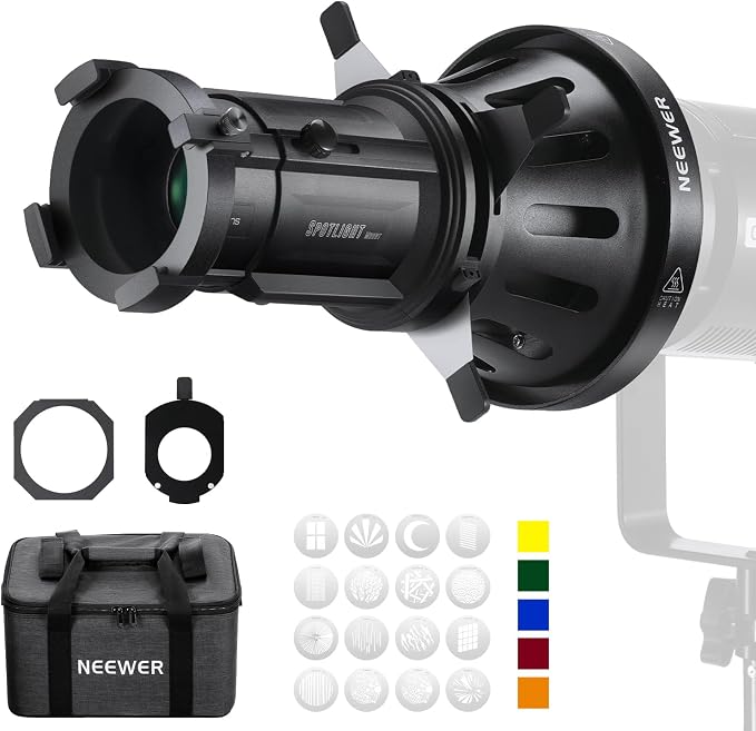 NEEWER Spotlight Snoot with 40° Projection Lens, Adjustable Focus, 16 Metal by Neewer