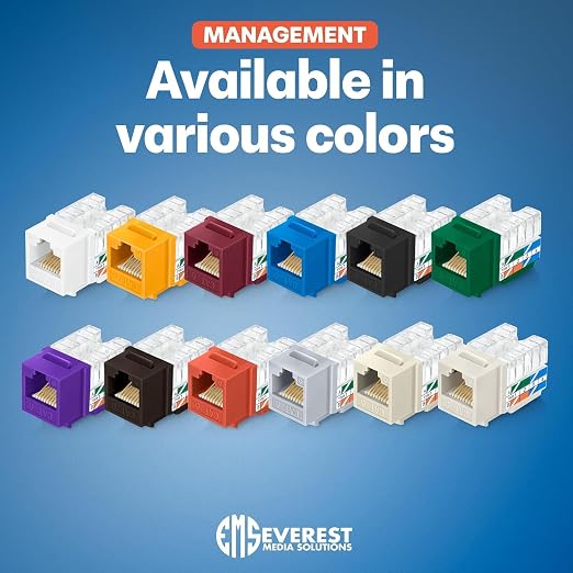 Everest 90° Angled RJ45 Cat6A Keystone Jacks 50-Pack in Pink - Image 7