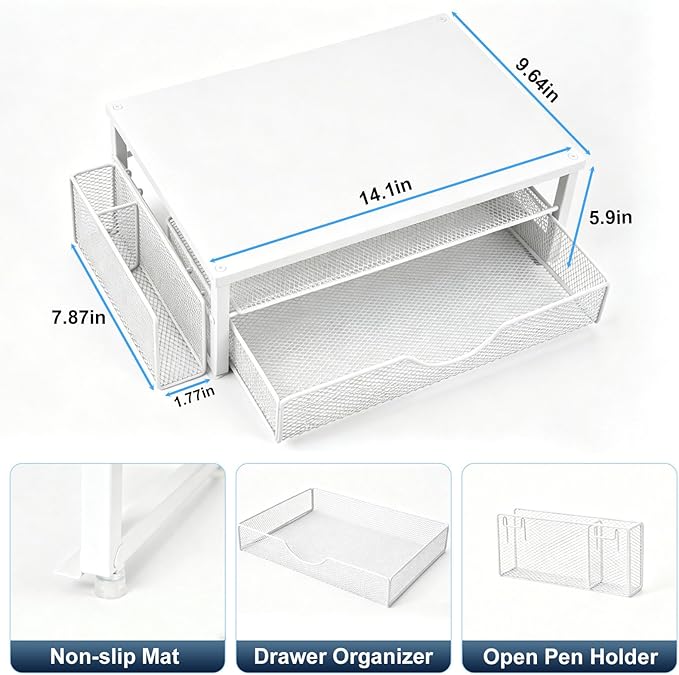 Spacrea Desk Organizer and Accessories, Computer Monitor Stand Riser - Image 5