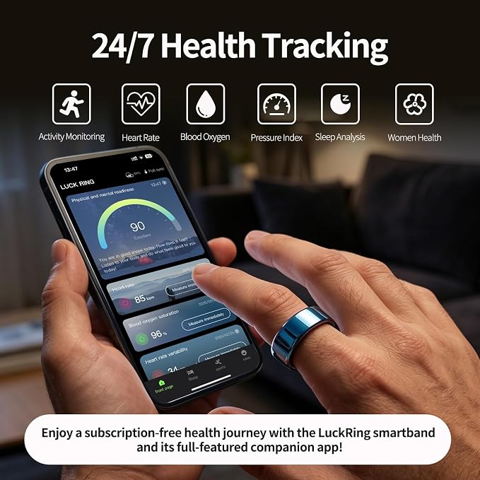 Mirlray Smart Ring for Women & Men, Smart Ring Health Tracker, Blood Oxygen & - Image 2