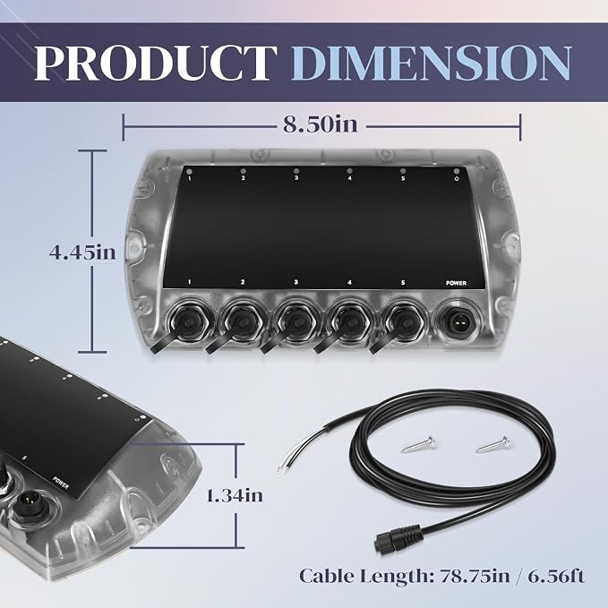 5 Port Ethernet Switch Replace for Humminbird 411850-1 AS ETH 5PGL, Marine - Image 8