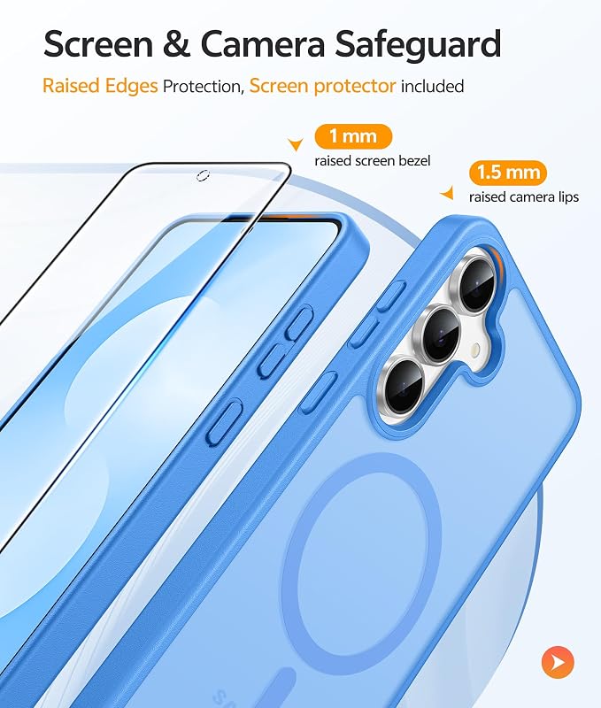 FNTCASE for Samsung Galaxy S25 FE Case: Magnetic Translucent Matte Military - Image 4