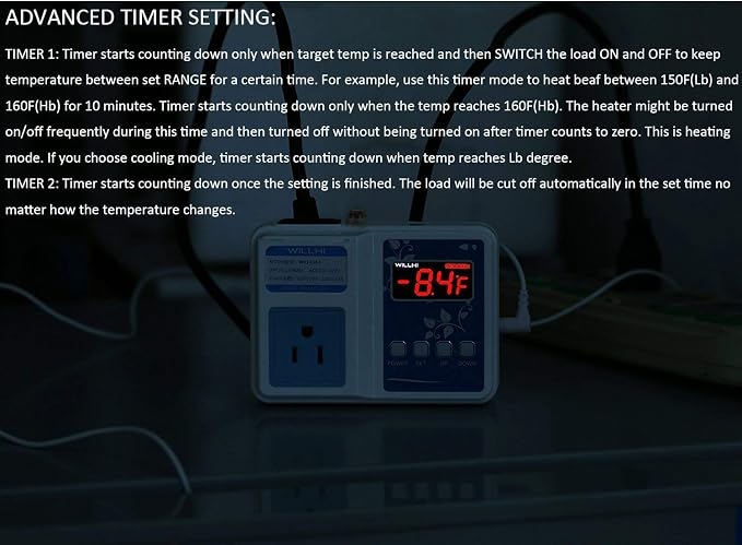 WH1436A 10A Temperature Controller 110V Digital Thermostat Switch Sous Vide - Image 9