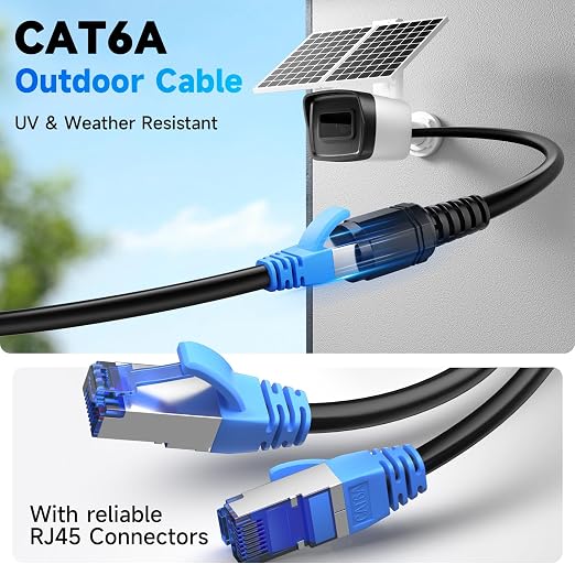 Cat6A Outdoor Ethernet Cable 40 ft Supports POE, 23AWG 550MHz high-Speed CAT6A - Image 3
