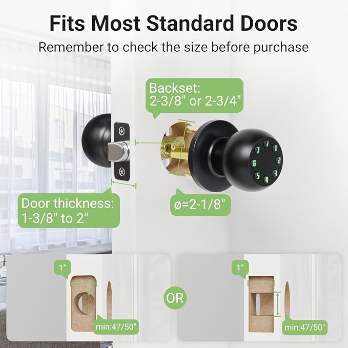 Smart Keypad Door Knob, Keyless Entry Door Lock - Image 5