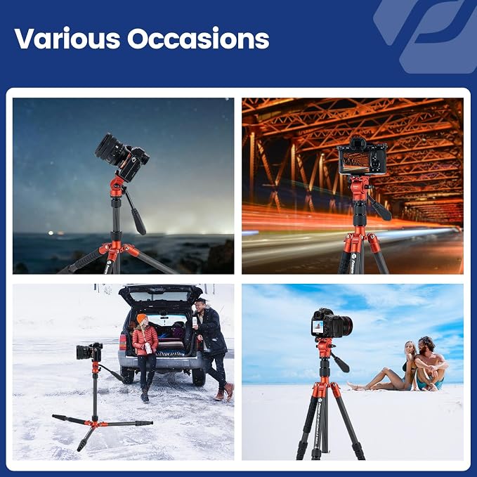 Fotopro 59" Carbon Fiber Travel Tripod - Image 7