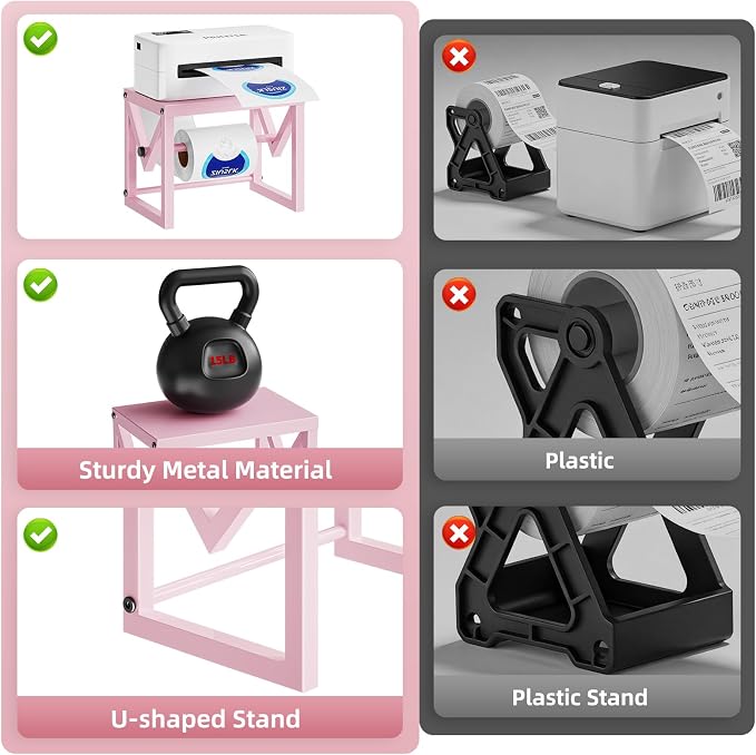 Marbrasse Label Holder for Rolls and Fanfold Labels, Metal Label Printer Holder - Image 4