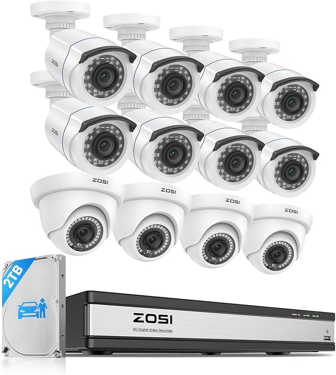 ZOSI 1080p 16 Channel Security Camera System Outdoor by ZOSI