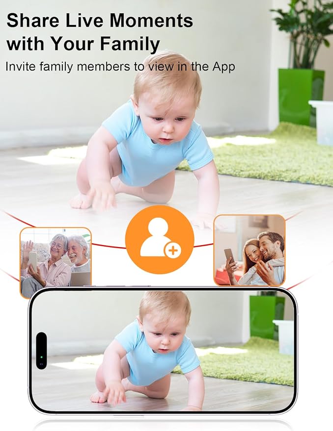 Smart Baby Monitor with 2 Cameras and Phone App, Dual Mode, Auto Motion Tracking - Image 6