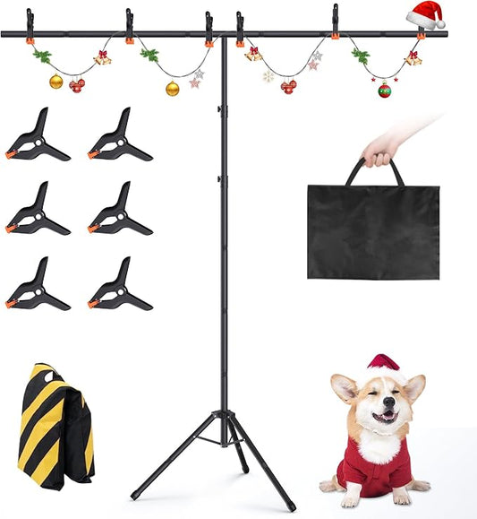 Forlogic Portable T-Shape Backdrop Stand Support Kit 8x7.2ft, Adjustable Photo by Forlogic