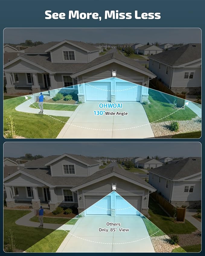 《130° Wide Angle & 2-Way Audio》Wireless Security Camera System Outdoor - Image 2