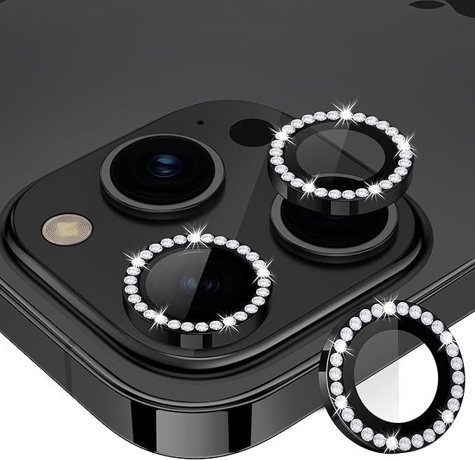 for iPhone 15 Pro/iPhone 15 Pro Max Camera Lens Protector Bling Individual by Xfilm