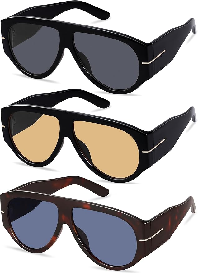 Oversized Retro Aviator Sunglasses by ymrfw