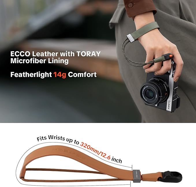 PGYTECH Camera Wrist Strap Slim Vintage Style, Adjustable Quick Release - Image 2