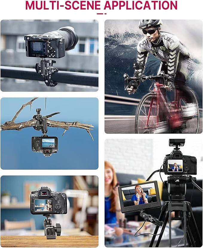 ULANZI Super Clamp Camera Clamp Mount Monitor 360° Ballhead Magic Arm Double - Image 7