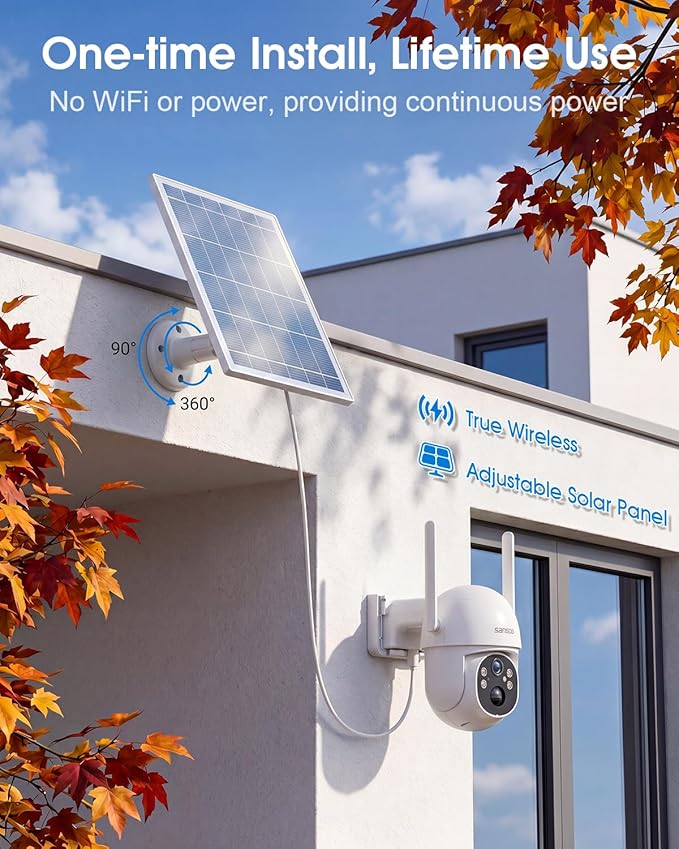 SANSCO 4G LTE Cellular Solar Security Camera, Lifetime Free Unlimited Data - Image 3