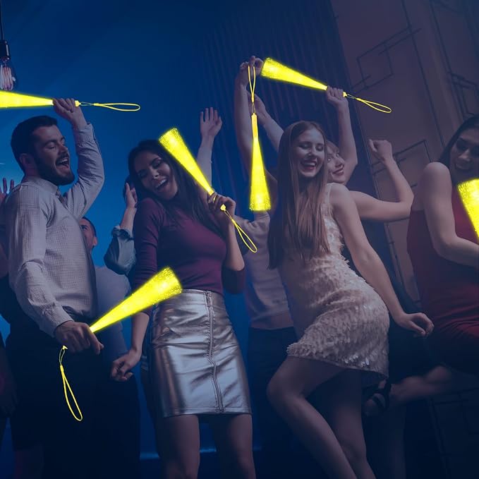 36 Pack Yellow Fiber Optic Glow Stick Wands Bulk - Image 4