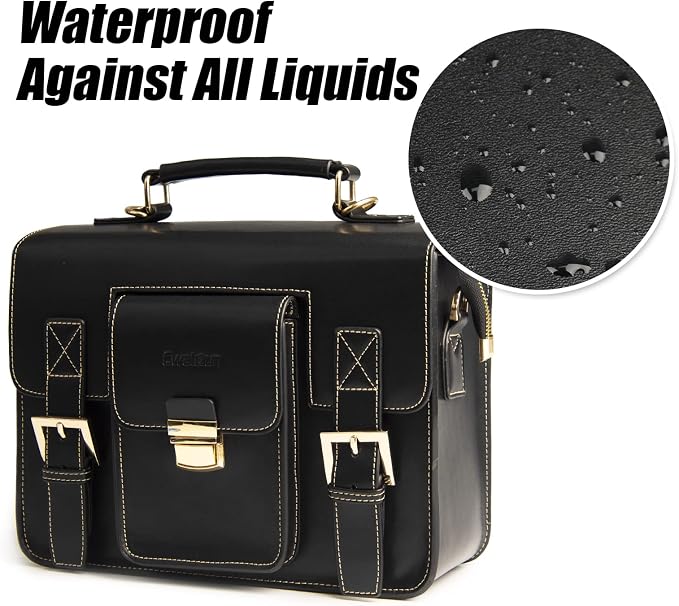 Cwatcun Leather Camera Bag Compact Shoulder Bag - Image 7