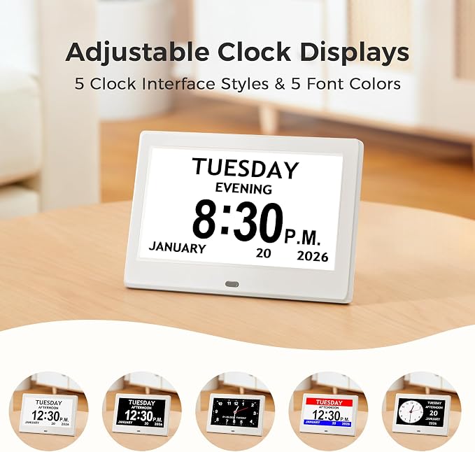 7'' Digital Clock, Dementia Clock - Image 5