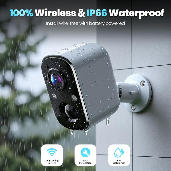 Techage Security Cameras Wireless Outdoor, 2K Battery Powered WiFi Cameras - Image 4